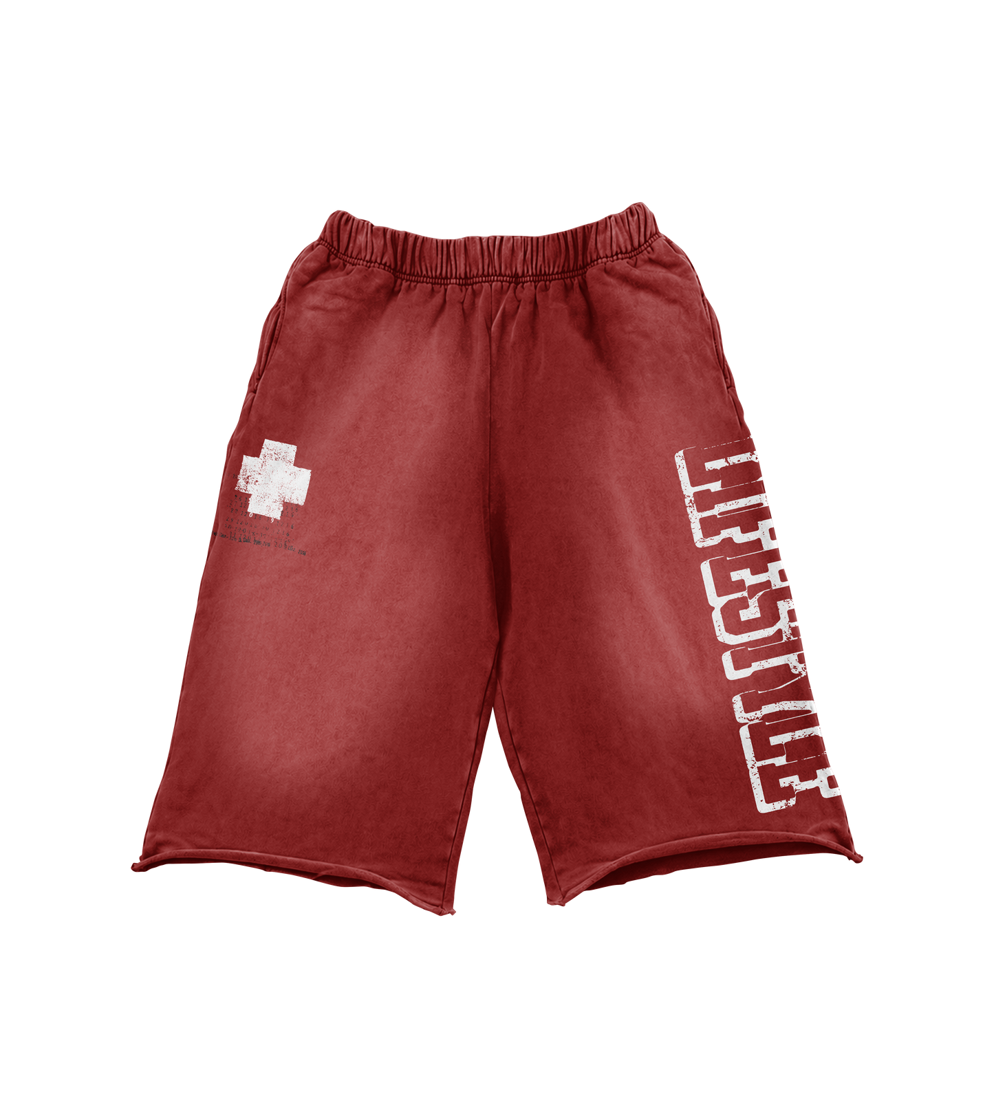 Red sweatshorts